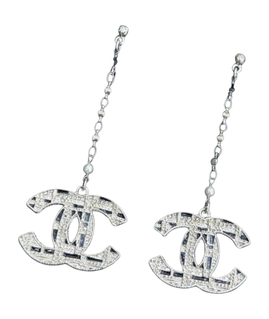 CHANEL Серебряные металлические серьги, фото 1