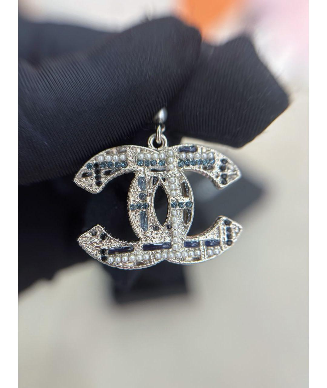 CHANEL Серебряные металлические серьги, фото 4