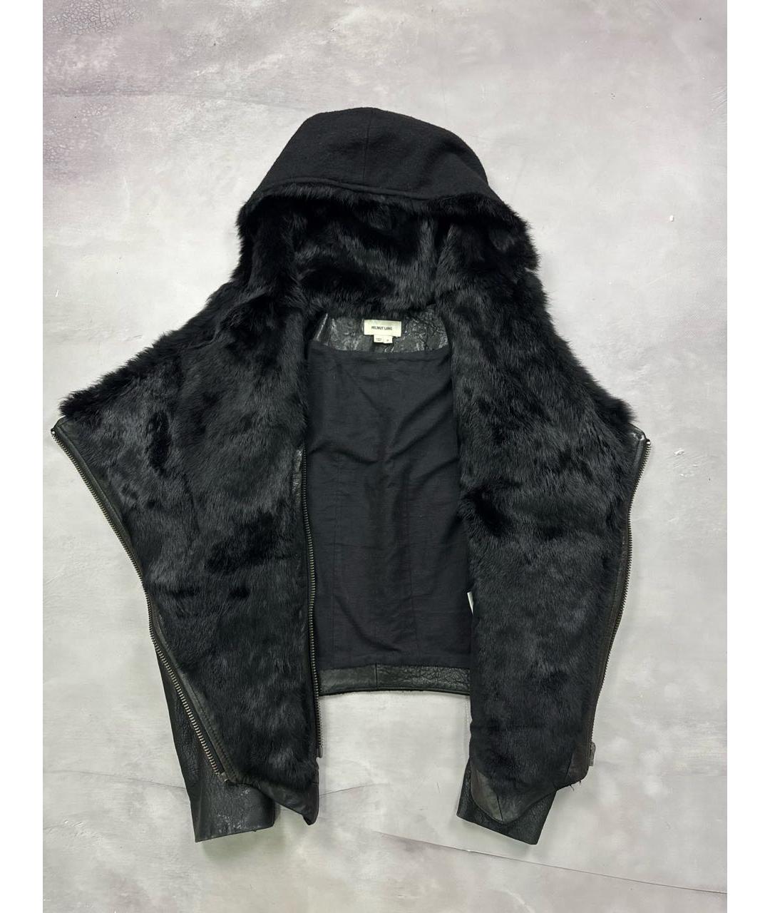 HELMUT LANG Черная кожаная куртка, фото 5