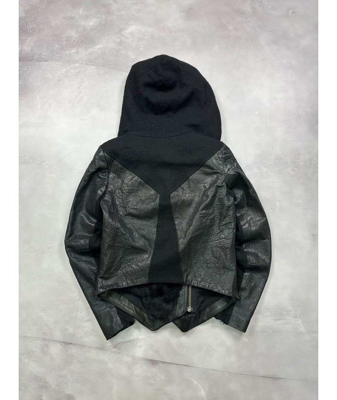 HELMUT LANG Черная кожаная куртка, фото 3