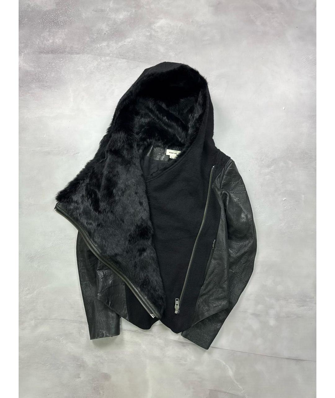 HELMUT LANG Черная кожаная куртка, фото 4