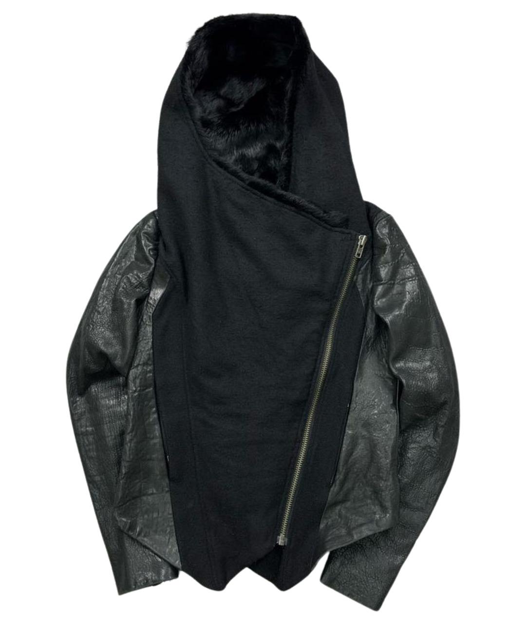 HELMUT LANG Черная кожаная куртка, фото 1