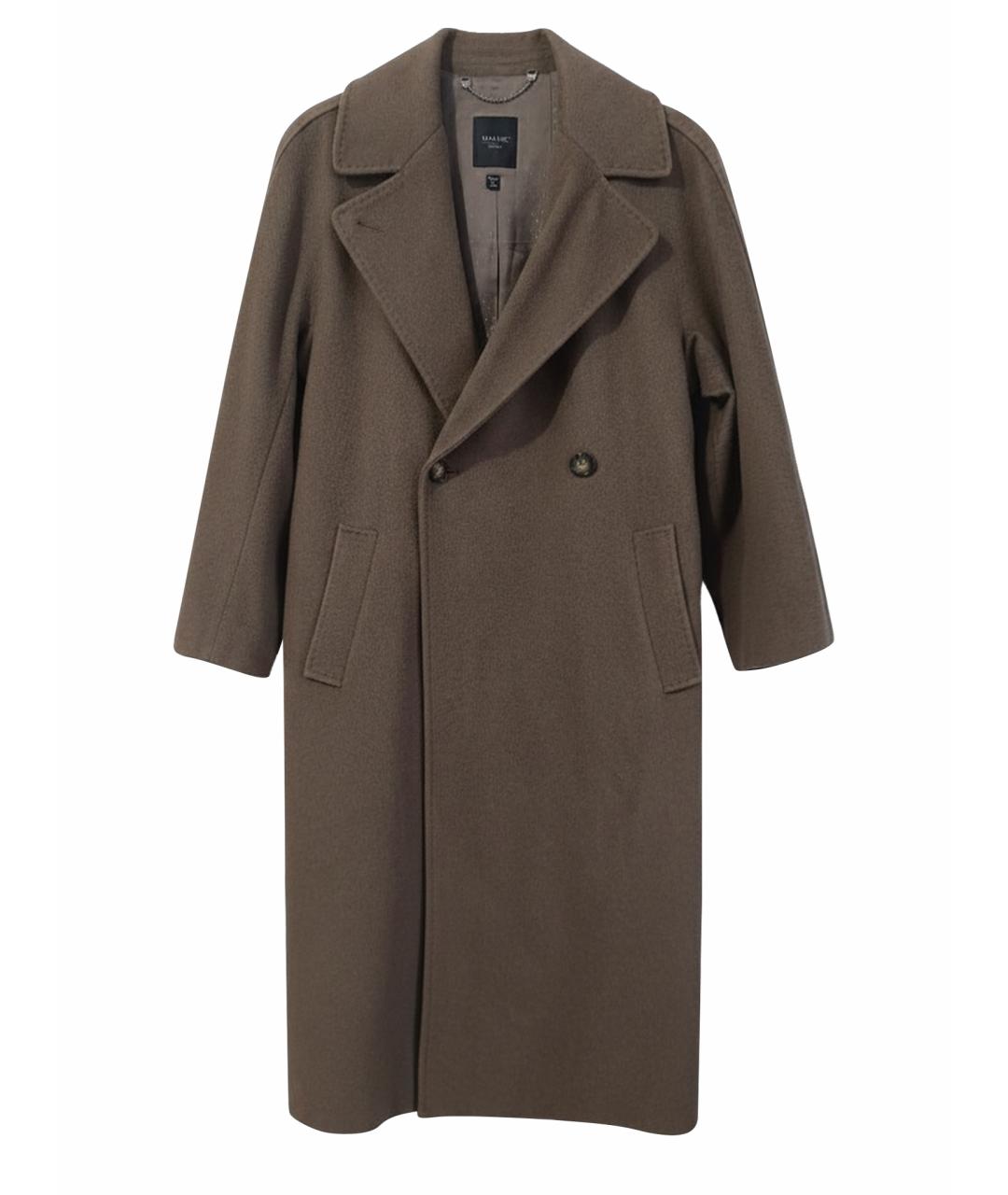 WEEKEND MAX MARA Коричневое шерстяное пальто, фото 1