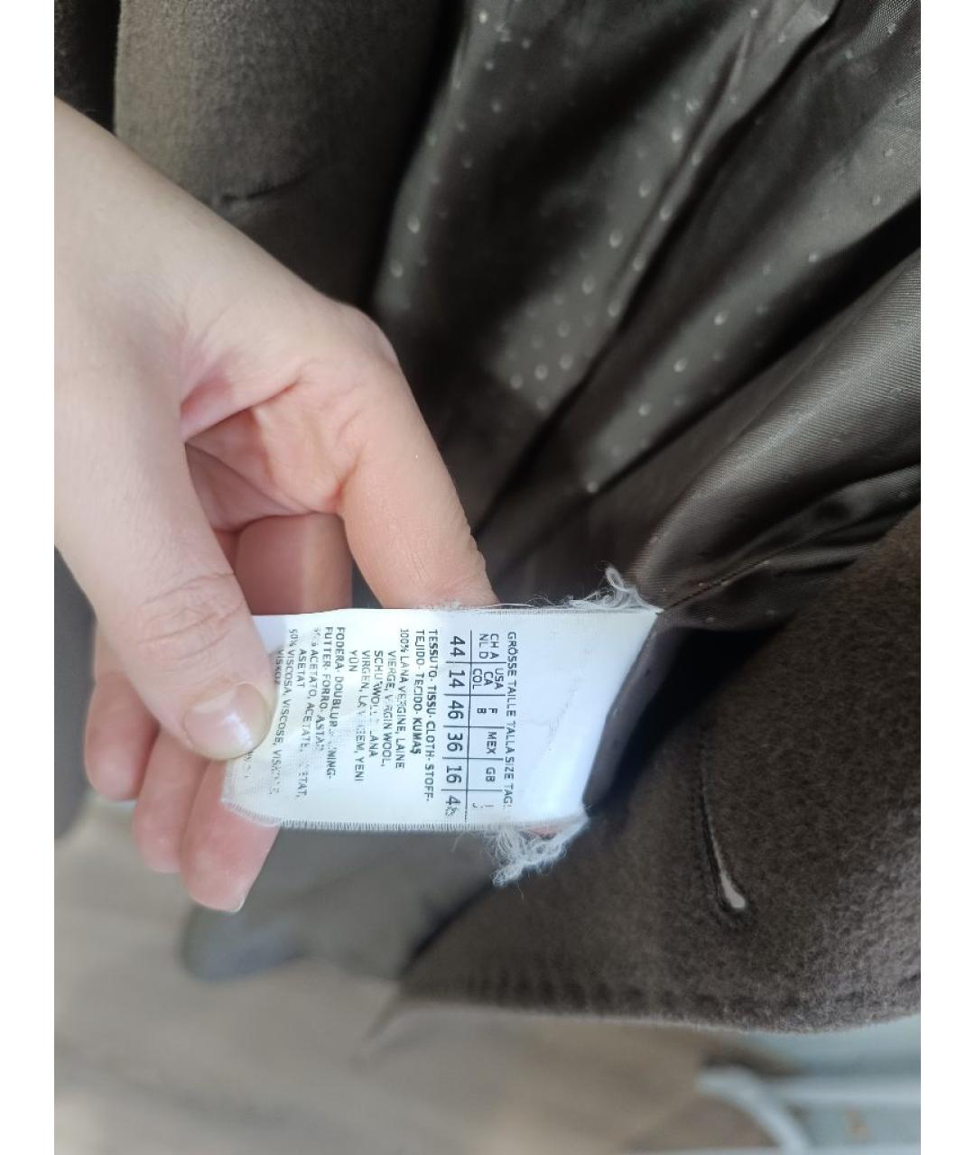 WEEKEND MAX MARA Коричневое шерстяное пальто, фото 5