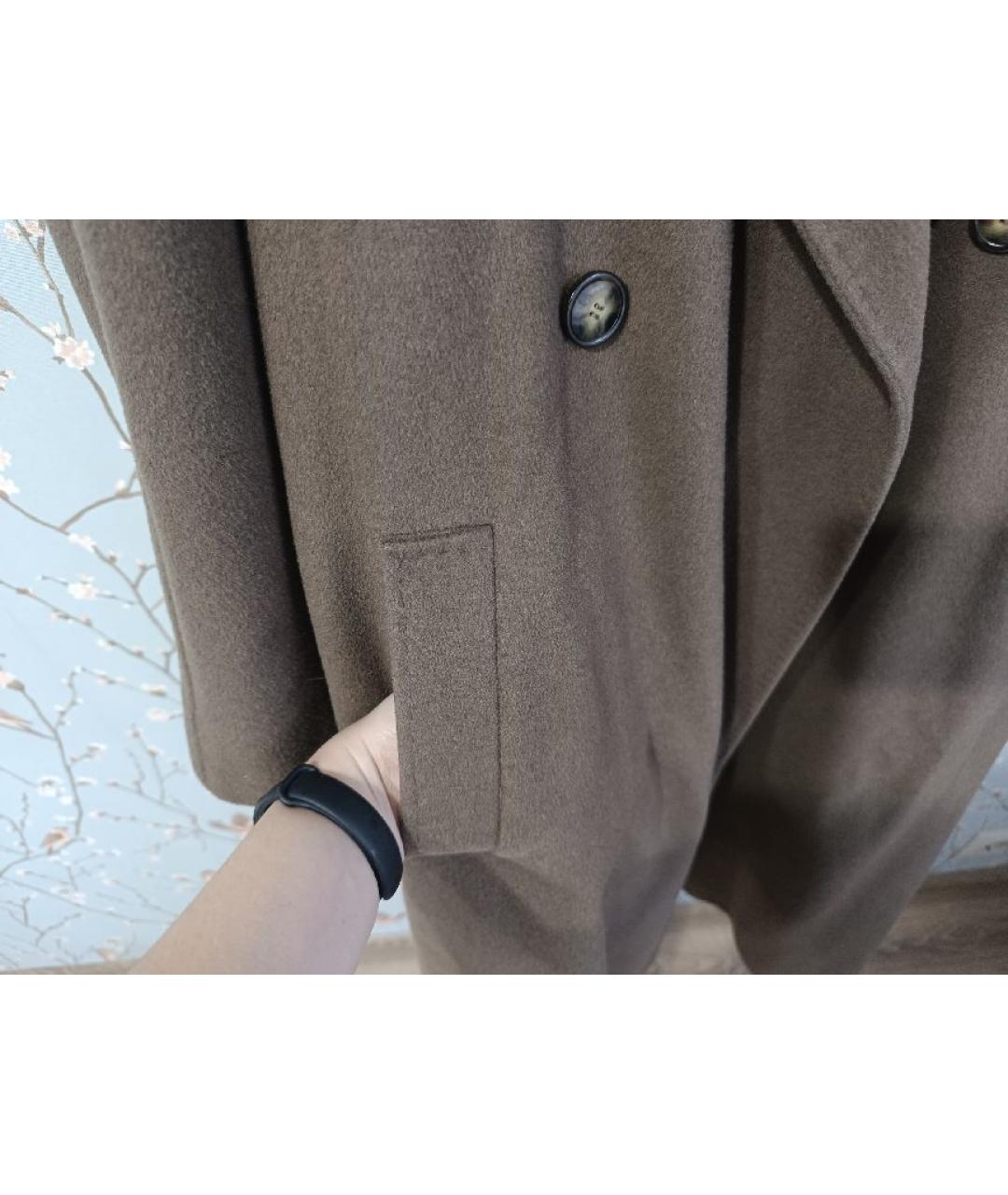 WEEKEND MAX MARA Коричневое шерстяное пальто, фото 6