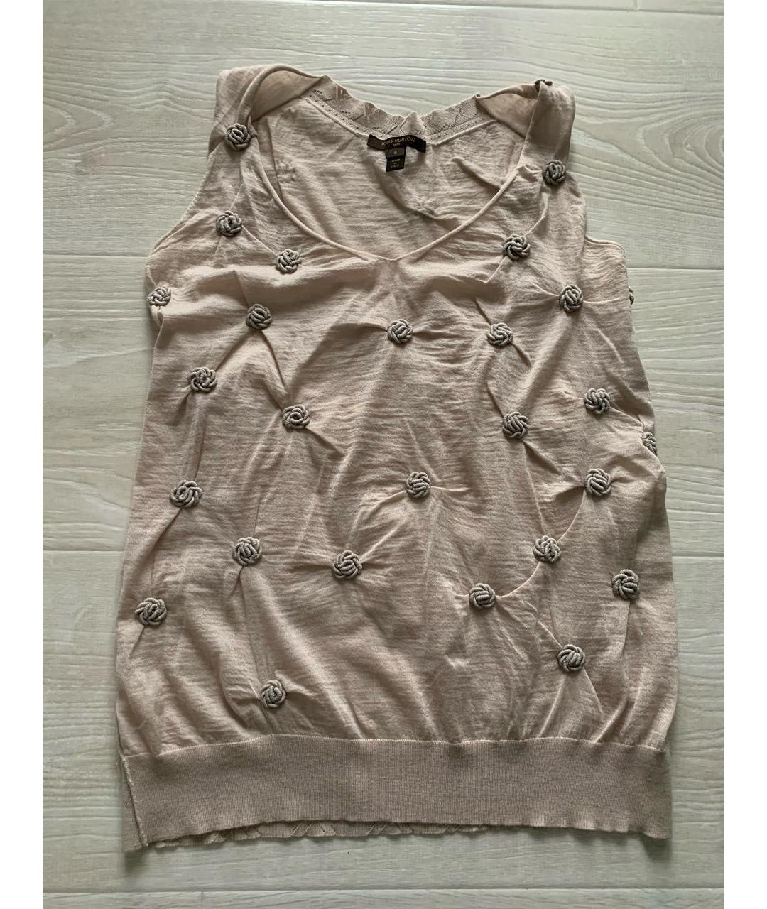 LOUIS VUITTON Бежевая кашемировая майка, фото 8
