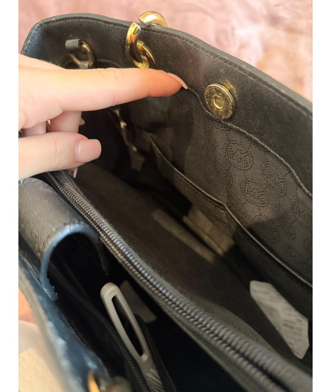 MICHAEL KORS Черная кожаная сумка с короткими ручками, фото 8