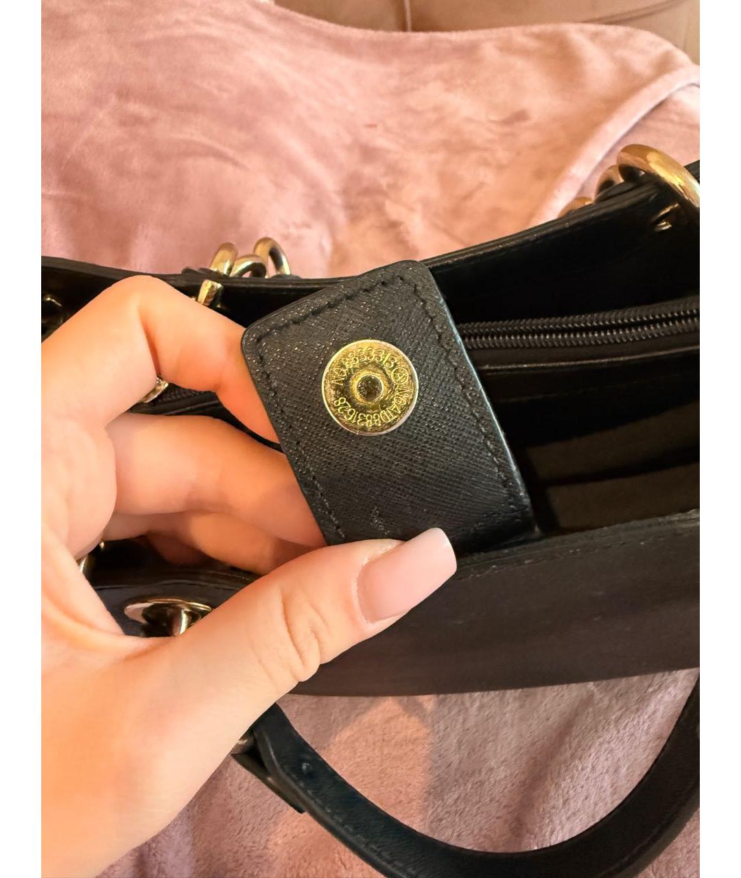 MICHAEL KORS Черная кожаная сумка с короткими ручками, фото 7