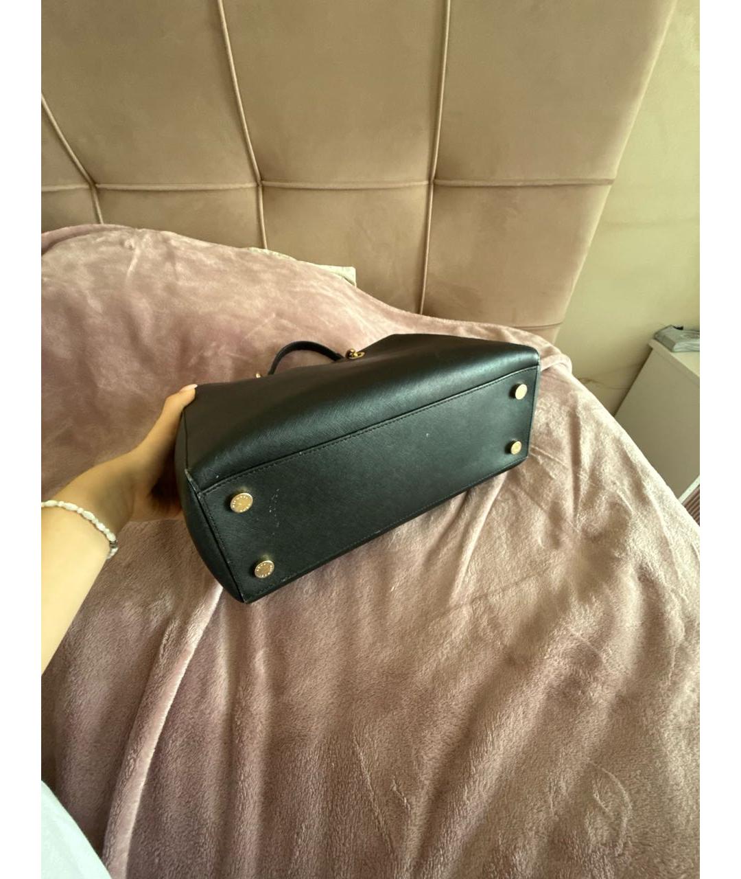 MICHAEL KORS Черная кожаная сумка с короткими ручками, фото 3