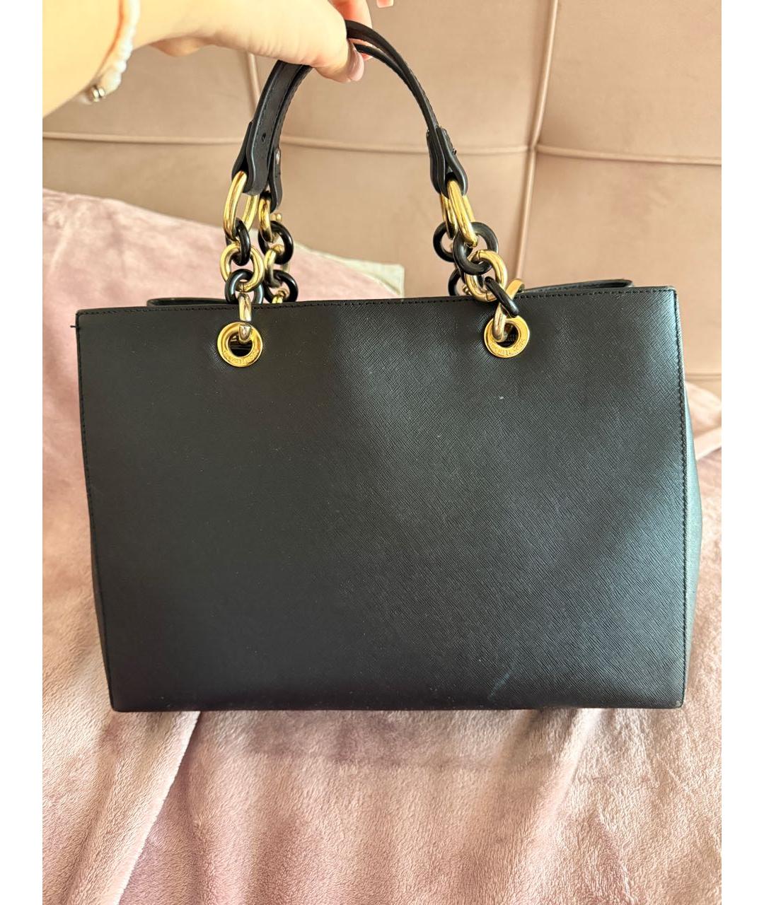 MICHAEL KORS Черная кожаная сумка с короткими ручками, фото 9