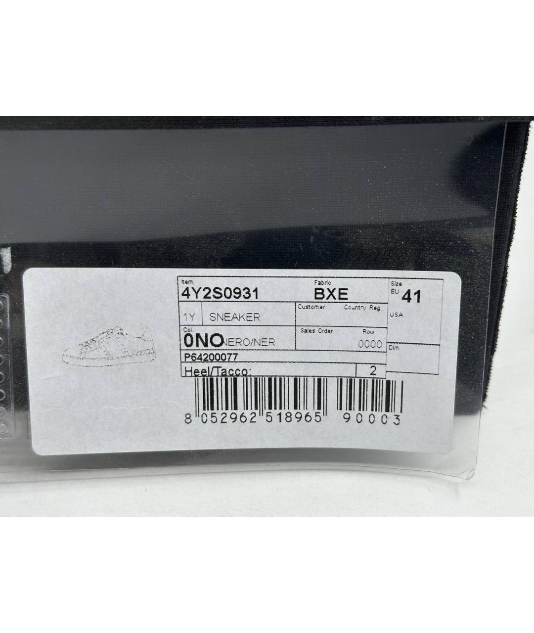 VALENTINO Черные кожаные низкие кроссовки / кеды, фото 8