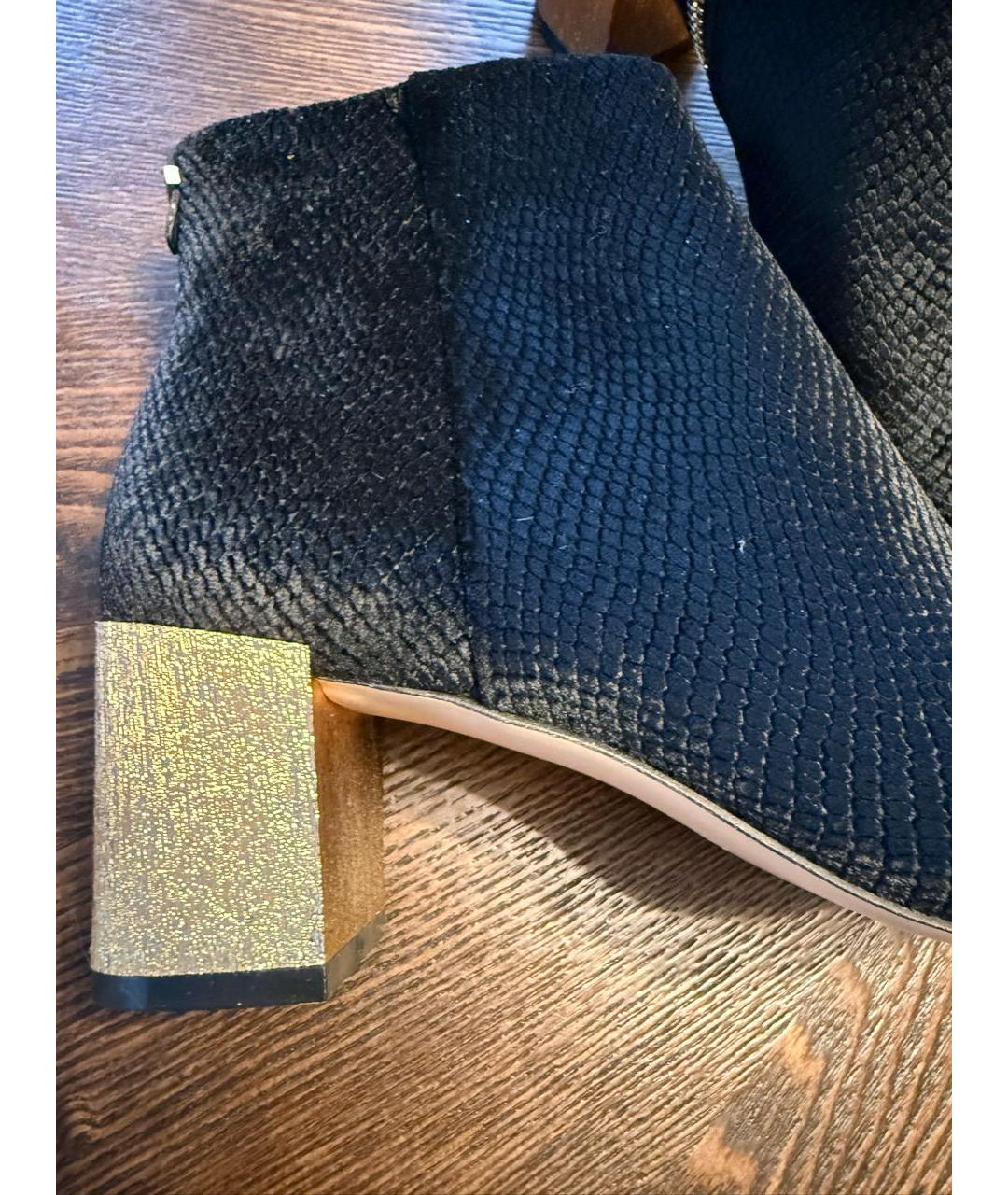 CALVIN KLEIN Черные бархатные ботильоны, фото 6