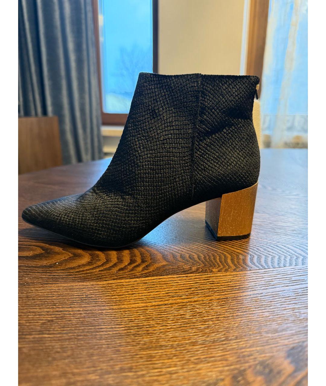 CALVIN KLEIN Черные бархатные ботильоны, фото 2