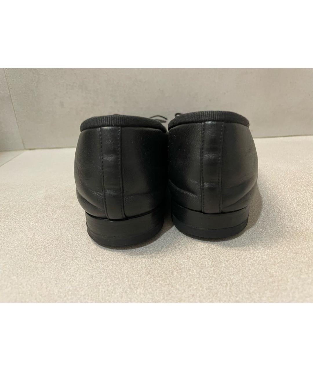 CHANEL Черные кожаные балетки, фото 4