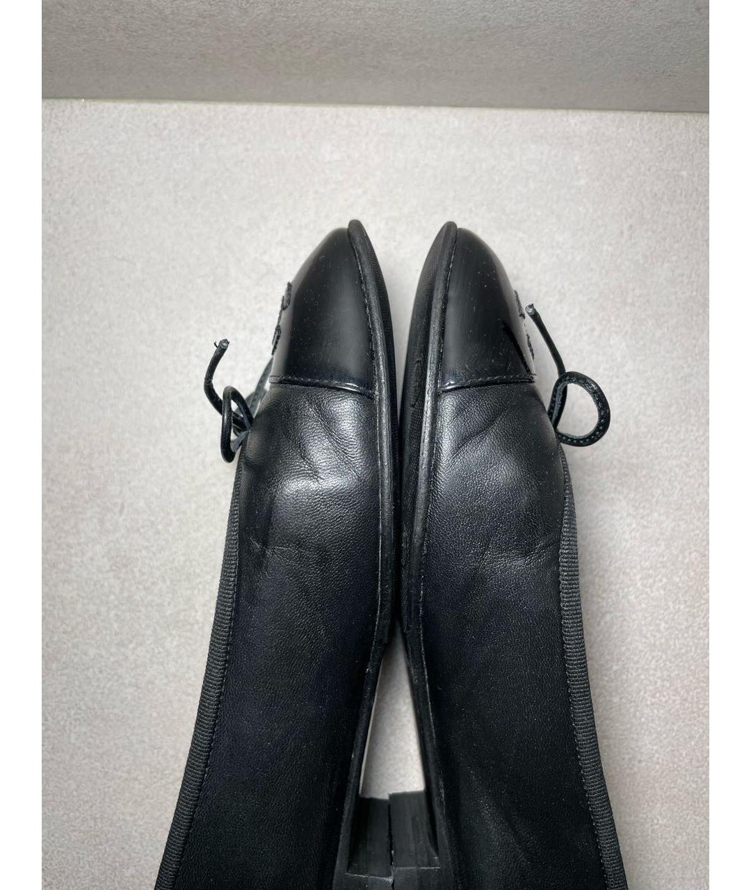 CHANEL Черные кожаные балетки, фото 6