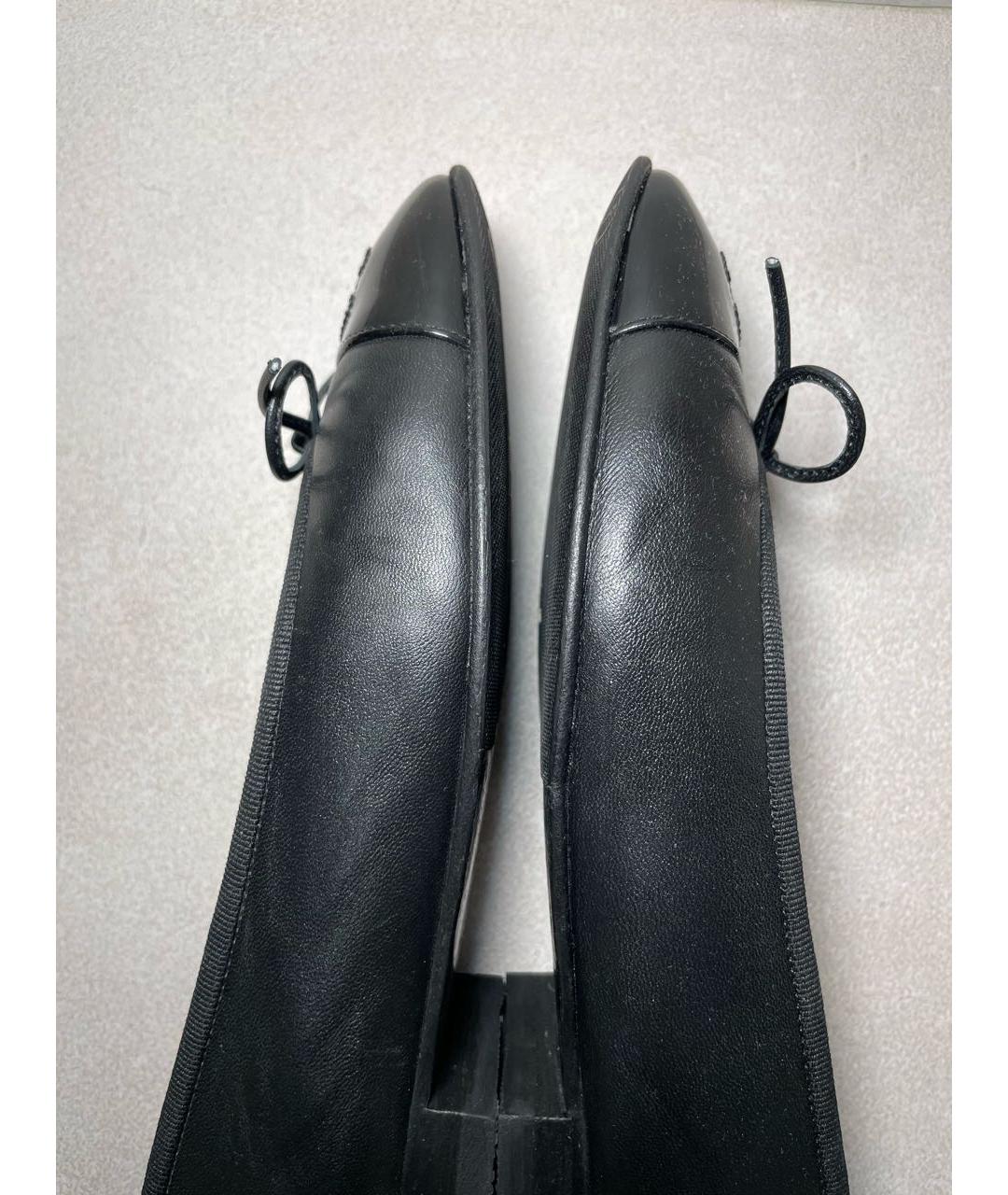 CHANEL Черные кожаные балетки, фото 8