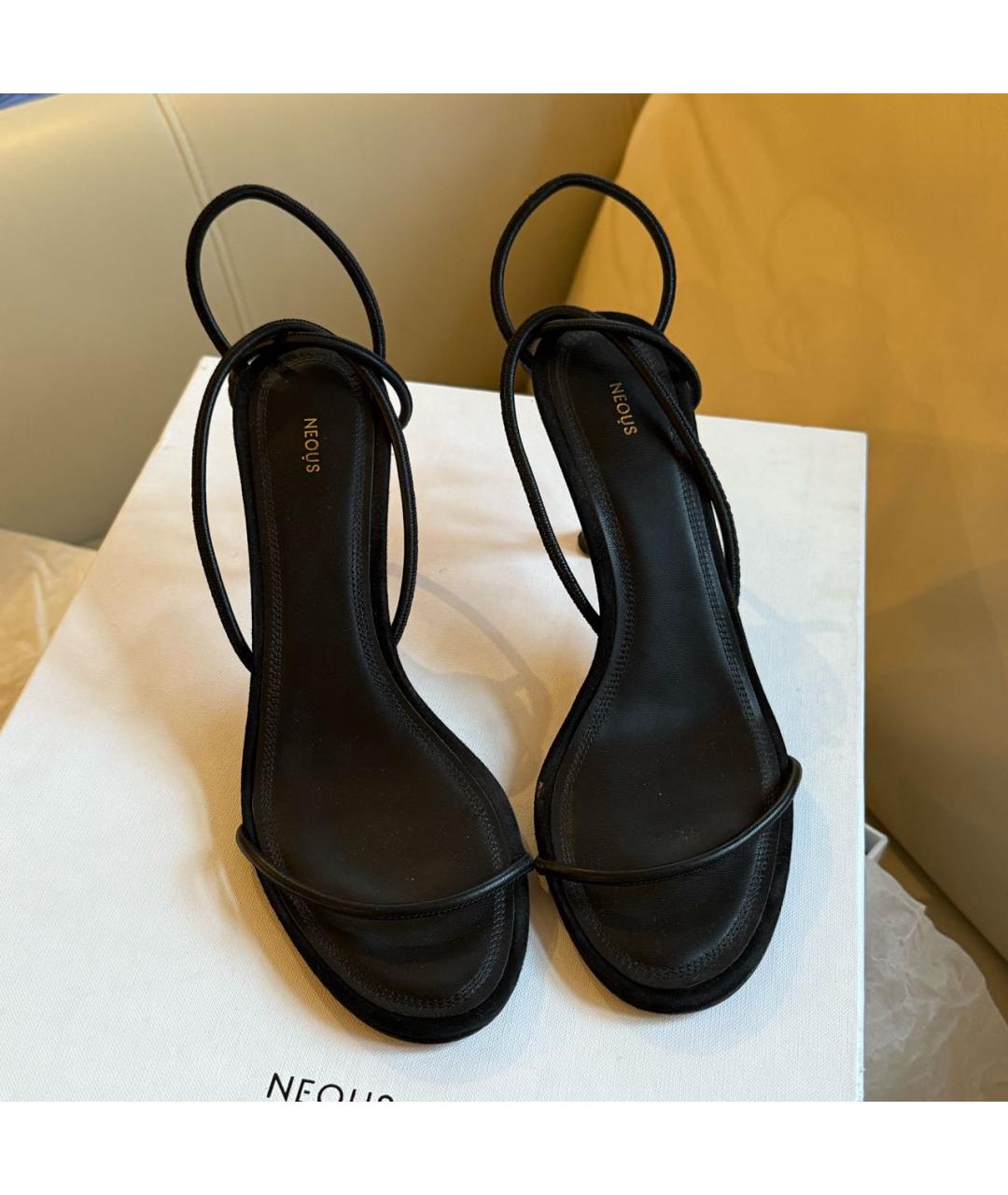 NEOUS Черные кожаные босоножки, фото 2