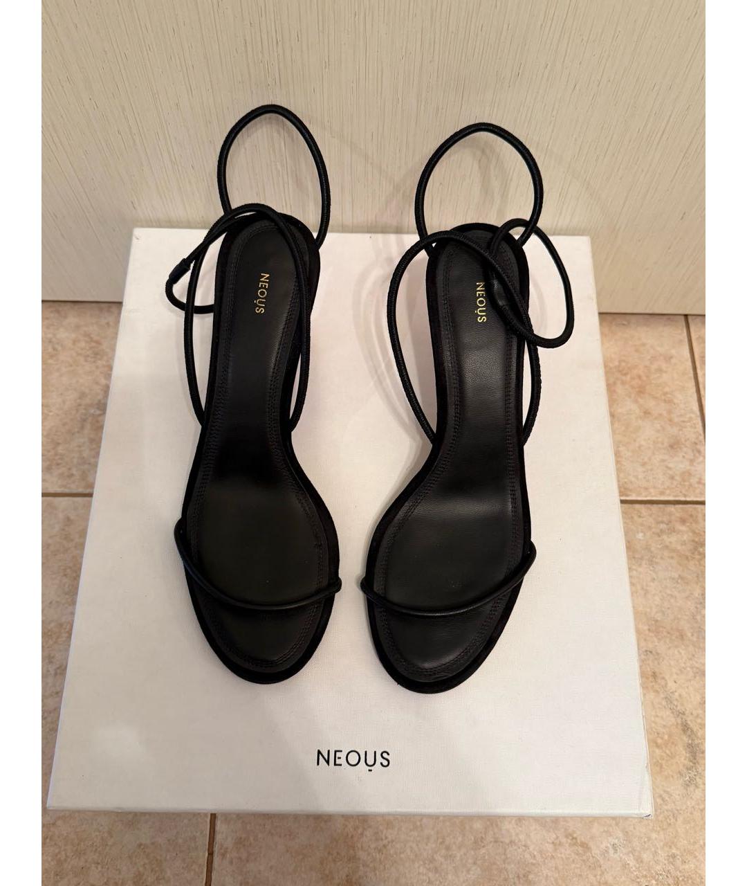 NEOUS Черные кожаные босоножки, фото 3