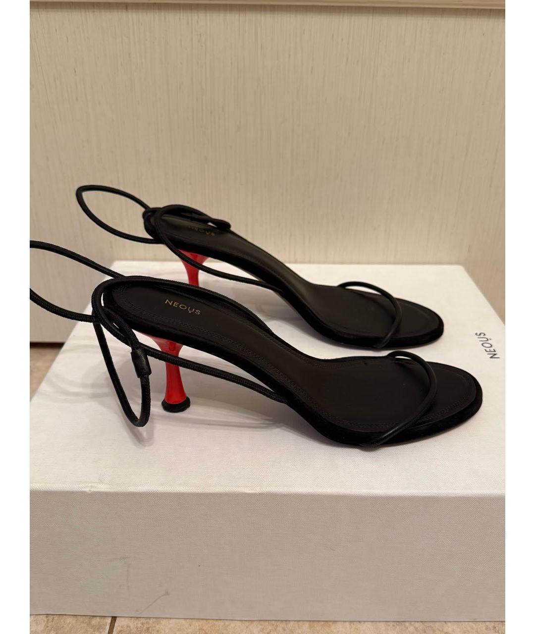 NEOUS Черные кожаные босоножки, фото 9