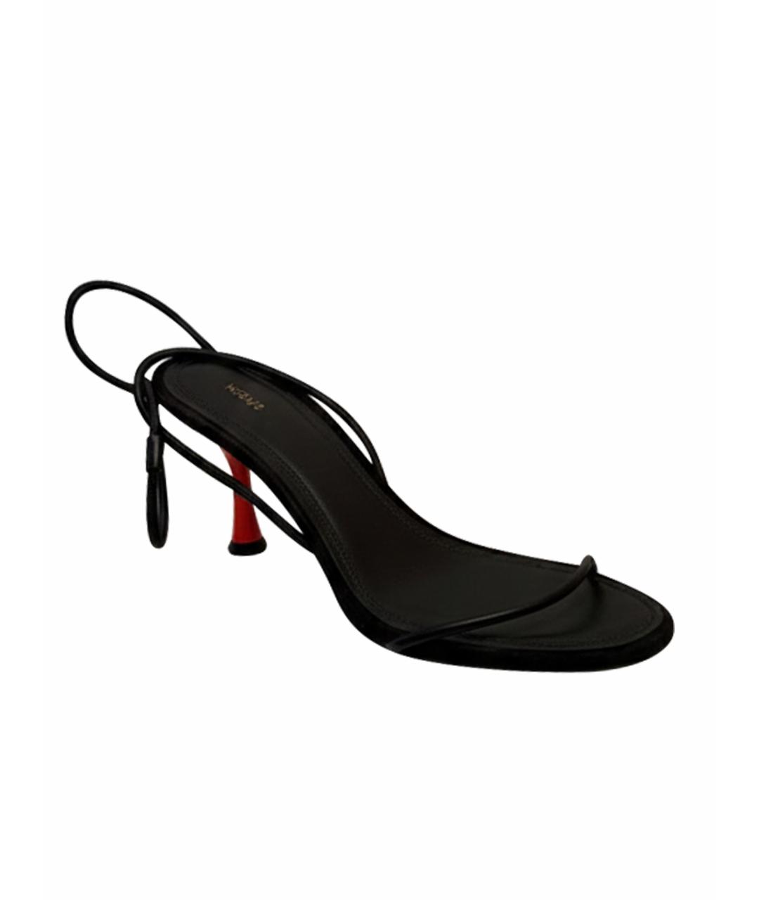 NEOUS Черные кожаные босоножки, фото 1