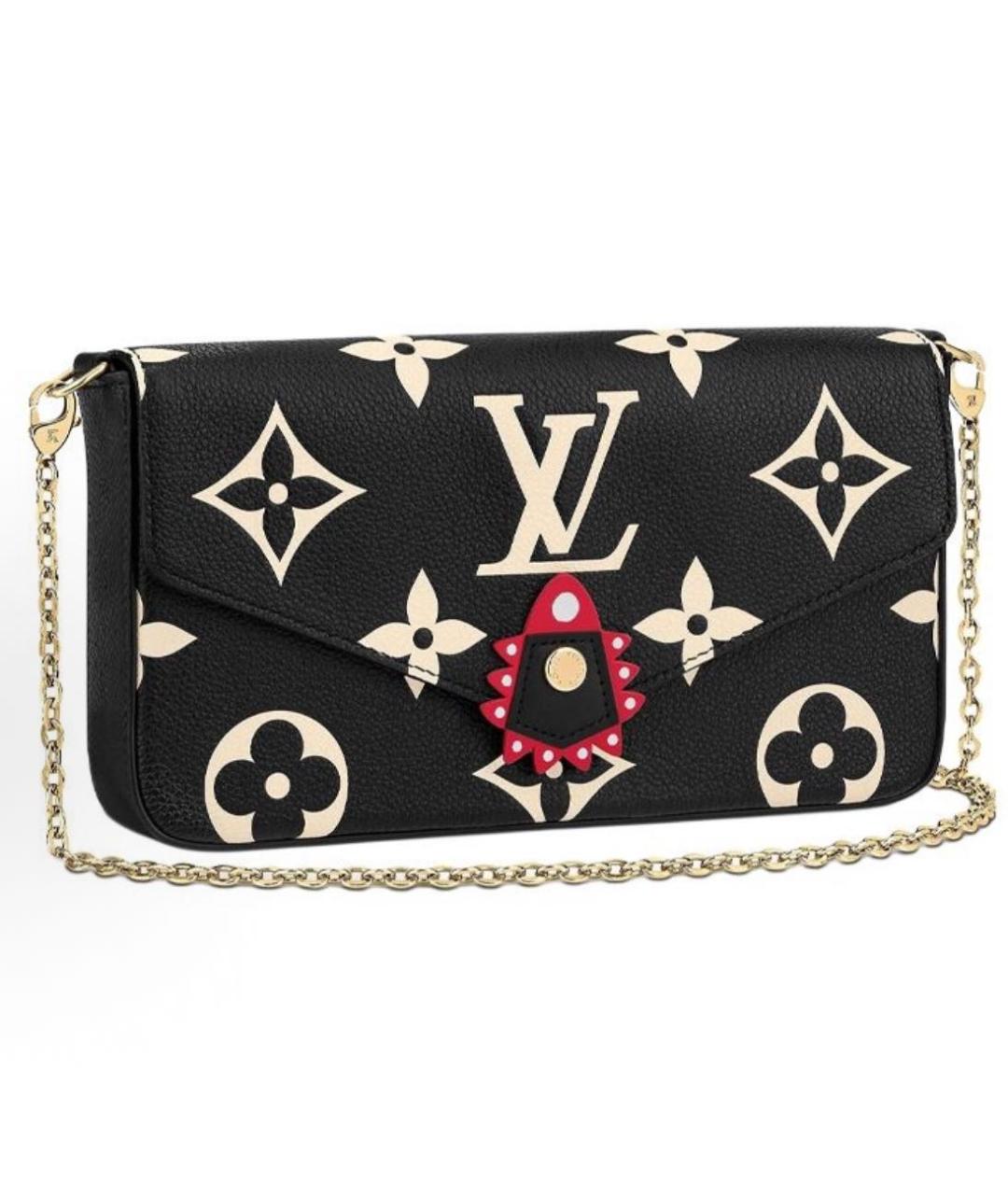 LOUIS VUITTON Черная кожаная сумка через плечо, фото 1