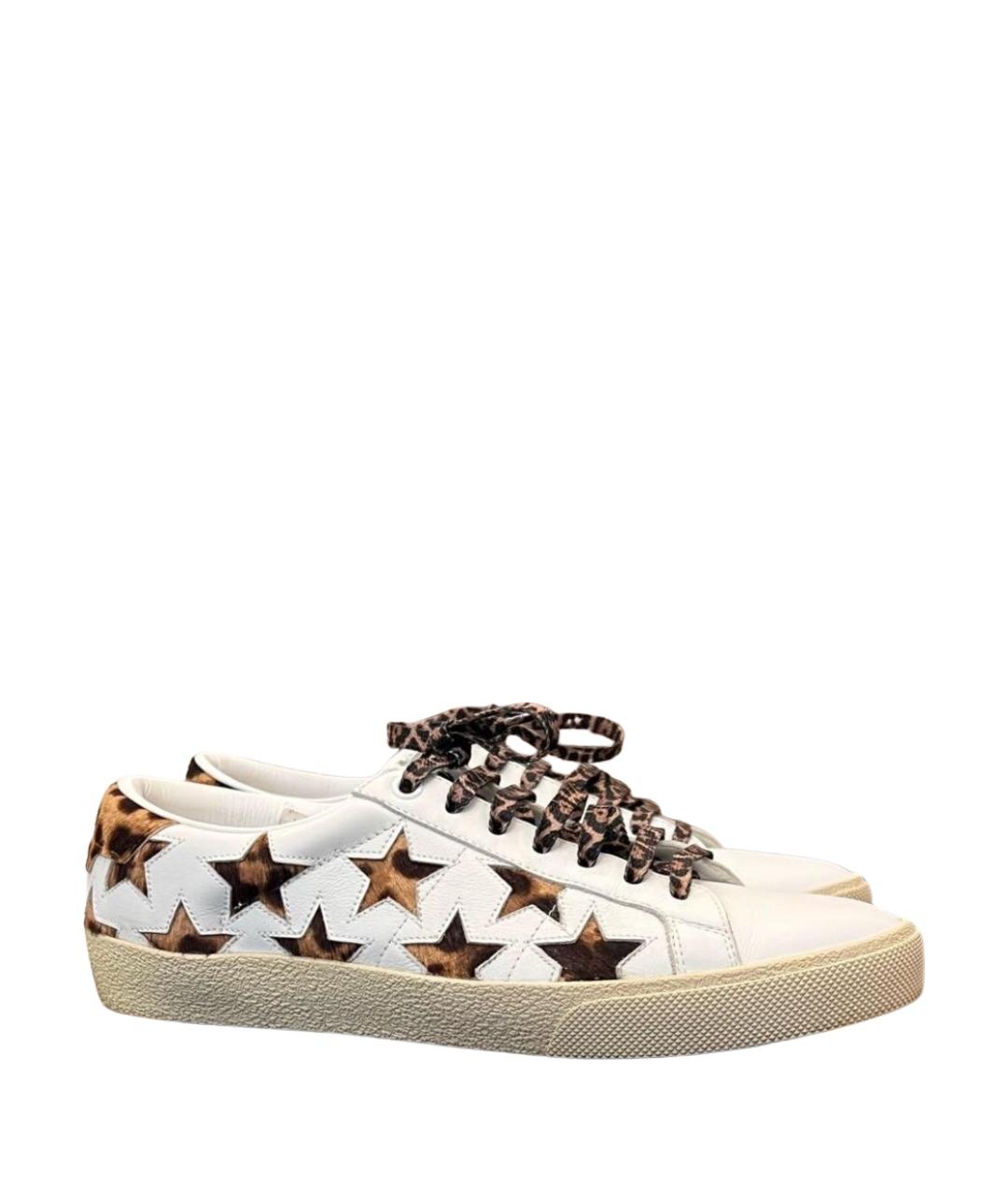 SAINT LAURENT Белые кожаные кеды, фото 1