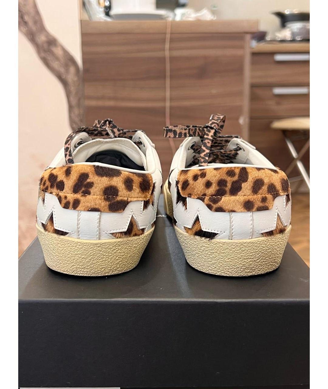 SAINT LAURENT Белые кожаные кеды, фото 4