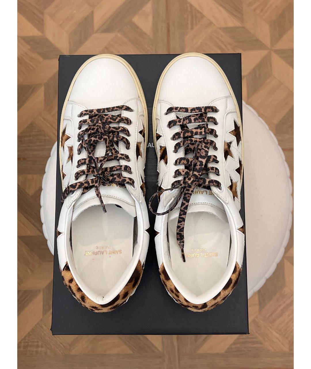 SAINT LAURENT Белые кожаные кеды, фото 3