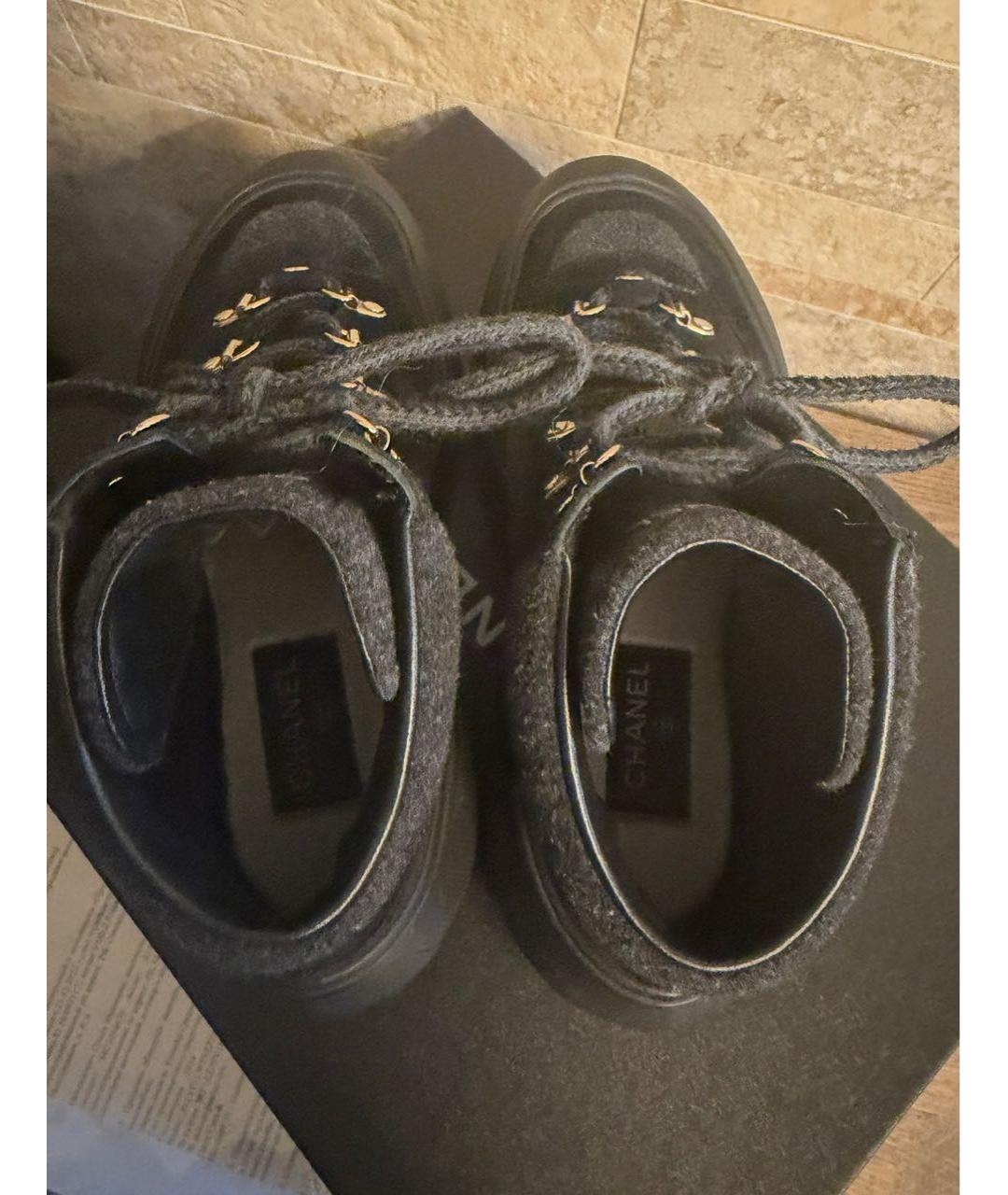 CHANEL Черные замшевые ботинки, фото 3