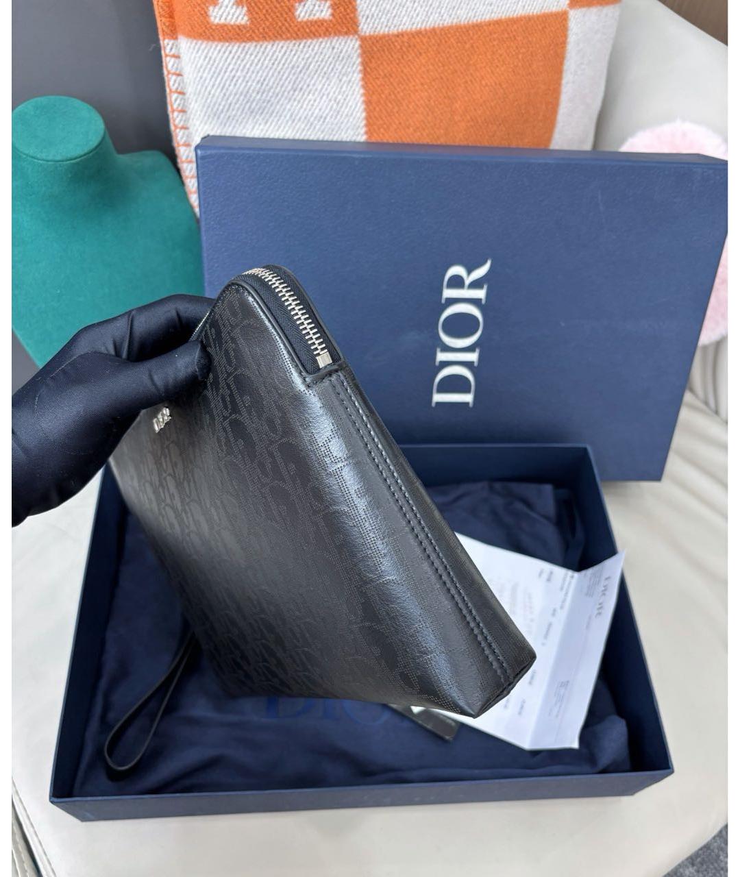 CHRISTIAN DIOR Черная кожаная барсетка, фото 5