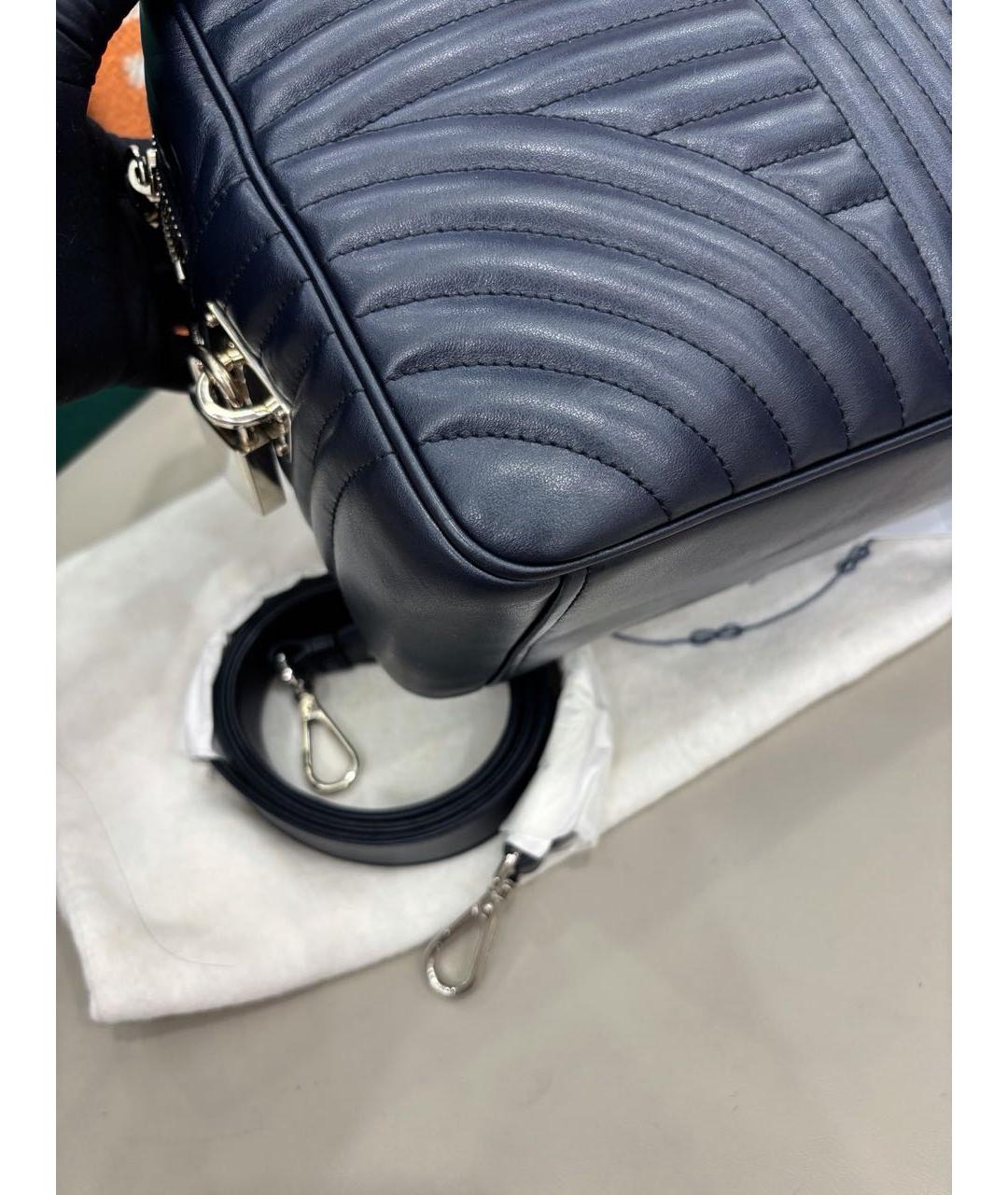 PRADA Темно-синяя кожаная сумка с короткими ручками, фото 6