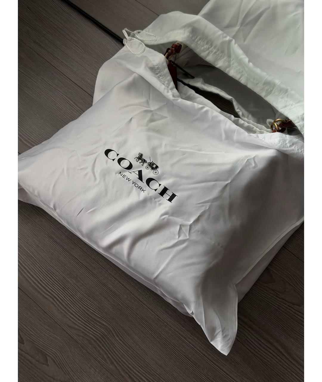 COACH Бежевая сумка с короткими ручками, фото 5