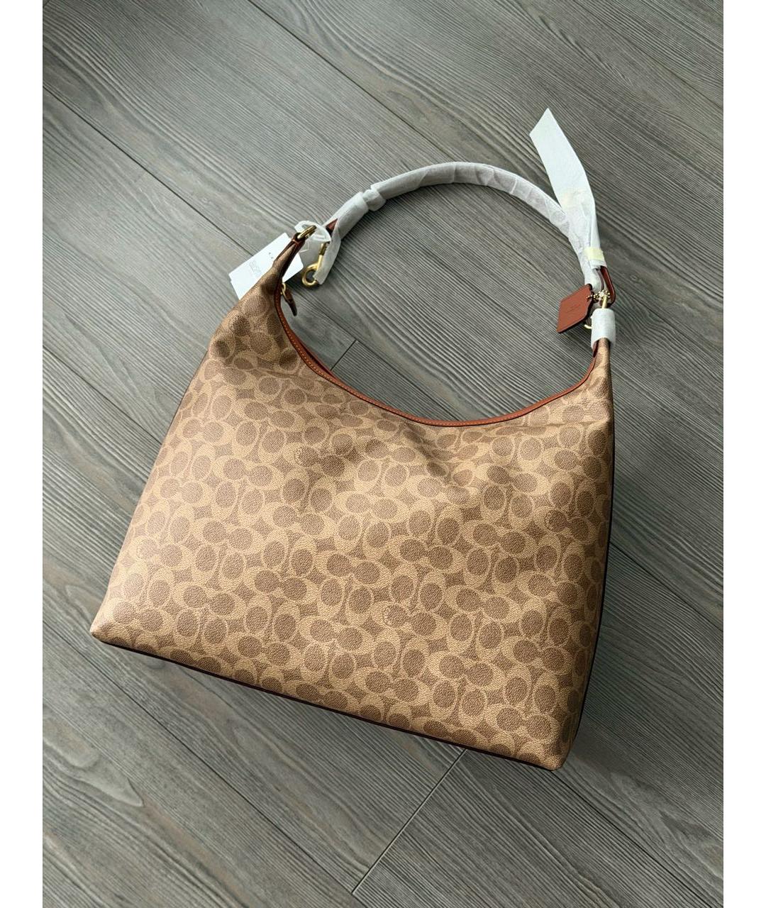 COACH Бежевая сумка с короткими ручками, фото 3