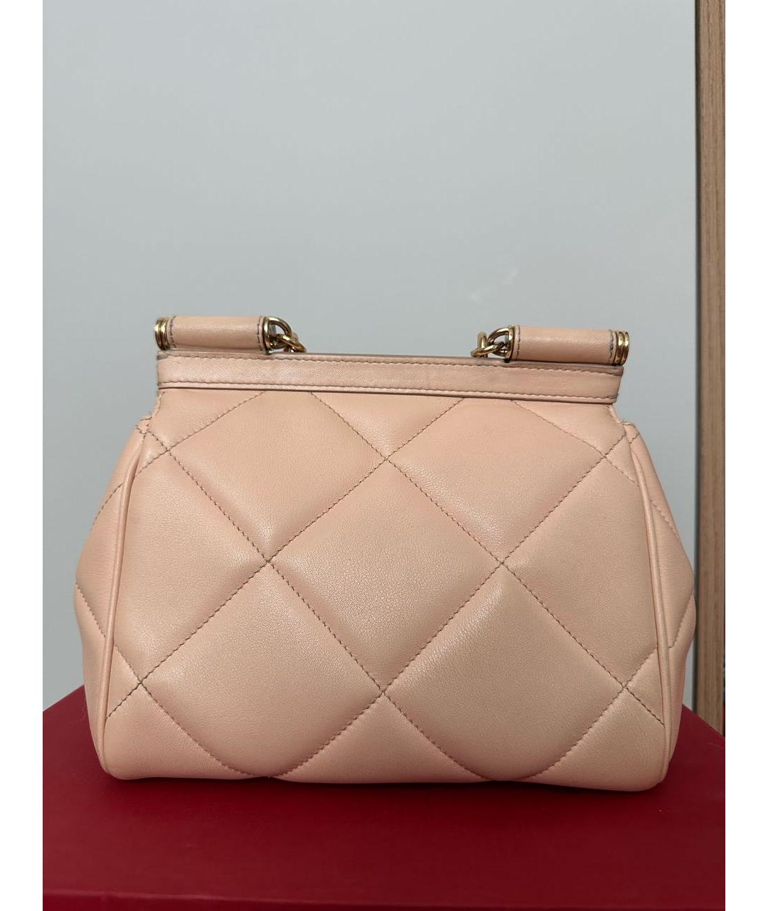 DOLCE&GABBANA Бежевая кожаная сумка через плечо, фото 3