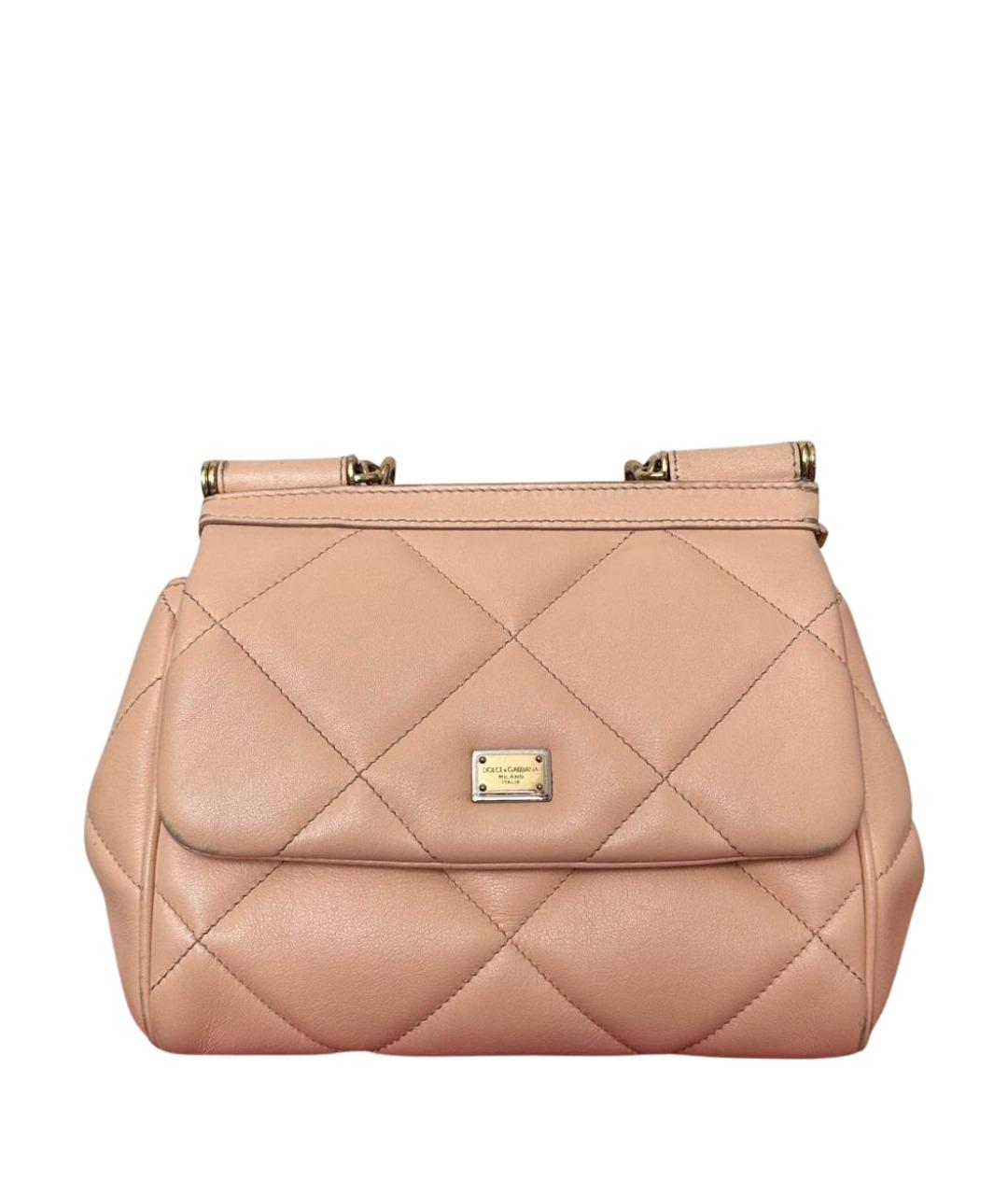 DOLCE&GABBANA Бежевая кожаная сумка через плечо, фото 1