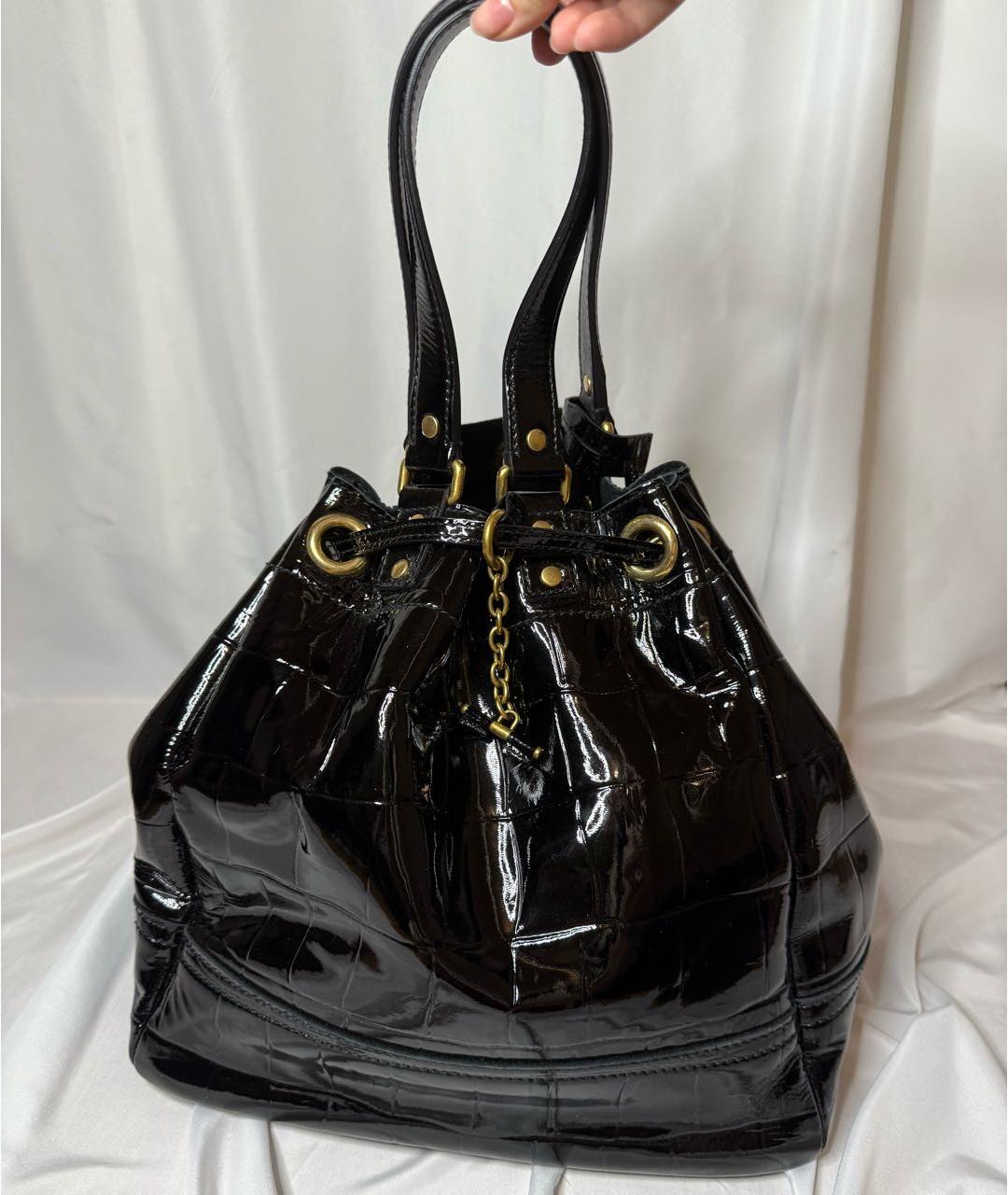 YVES SAINT LAURENT VINTAGE Черная сумка через плечо из лакированной кожи, фото 4