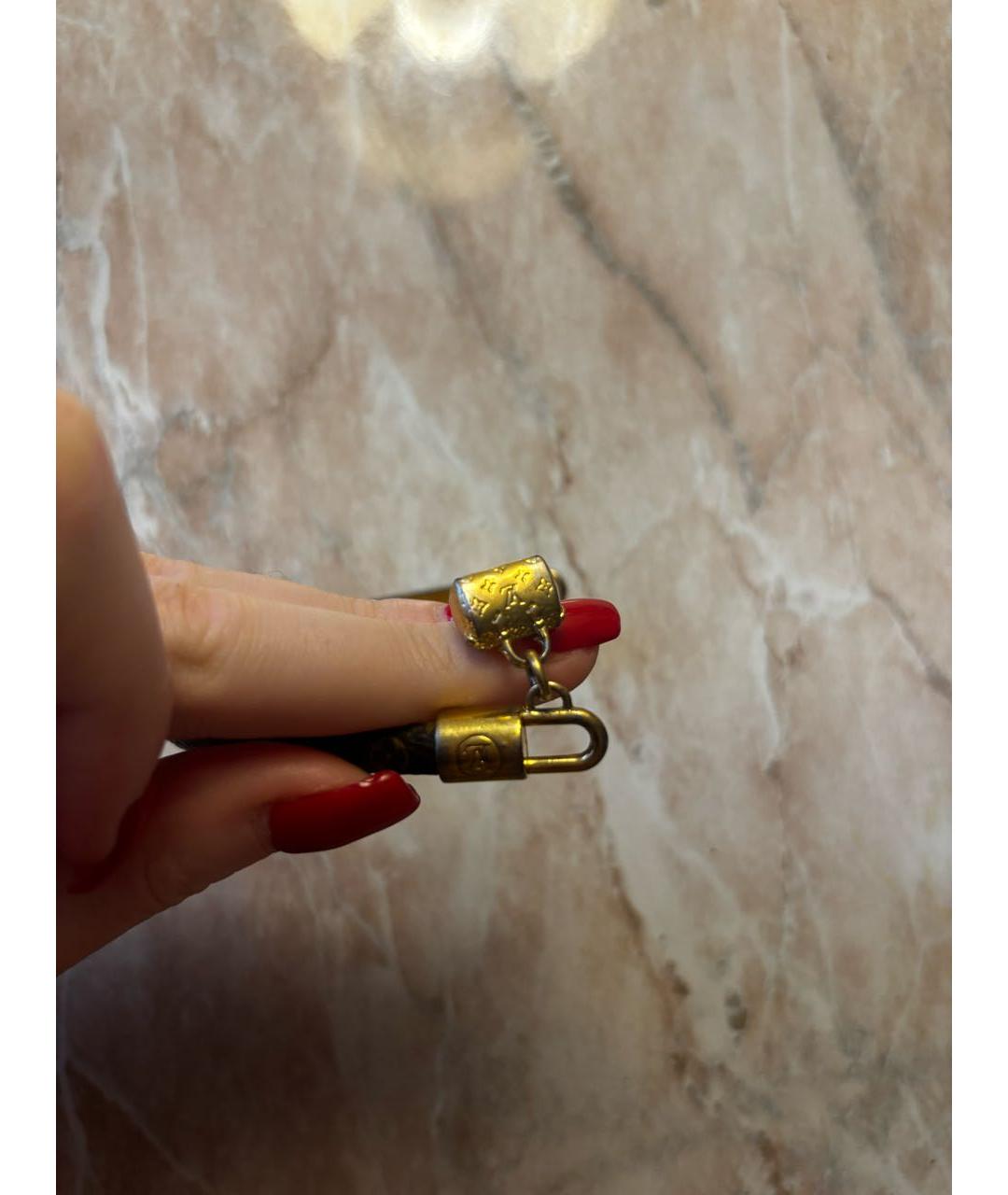 LOUIS VUITTON Коричневый кожаный браслет, фото 3