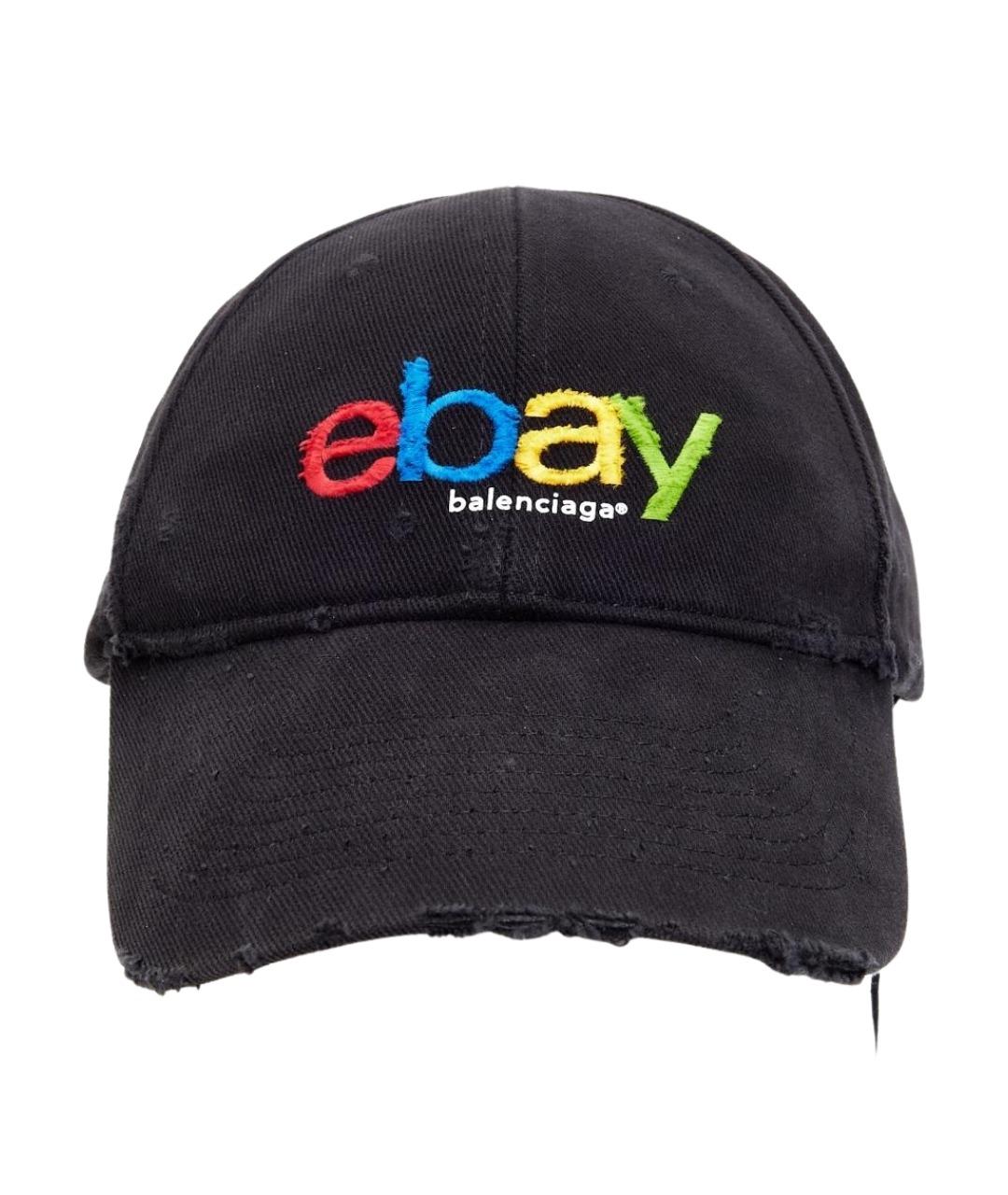 BALENCIAGA Черная хлопковая кепка, фото 1