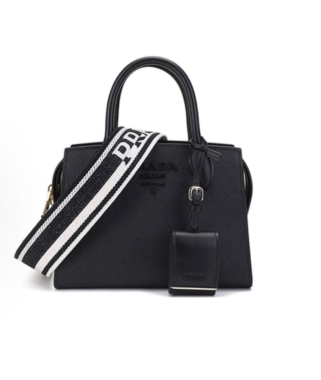 PRADA Черная кожаная сумка с короткими ручками, фото 4