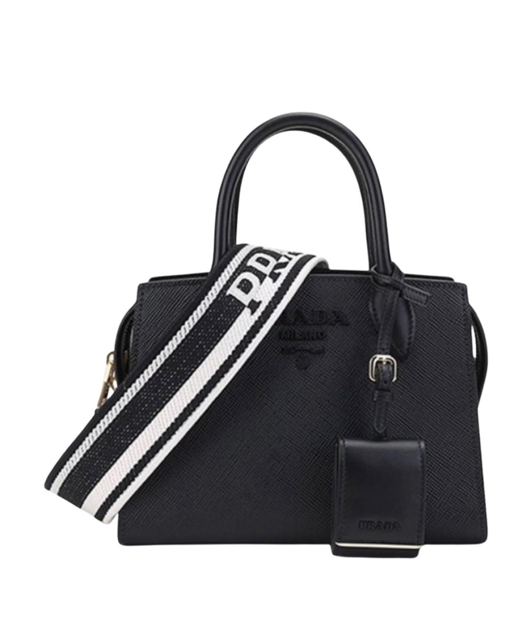 PRADA Черная кожаная сумка с короткими ручками, фото 1