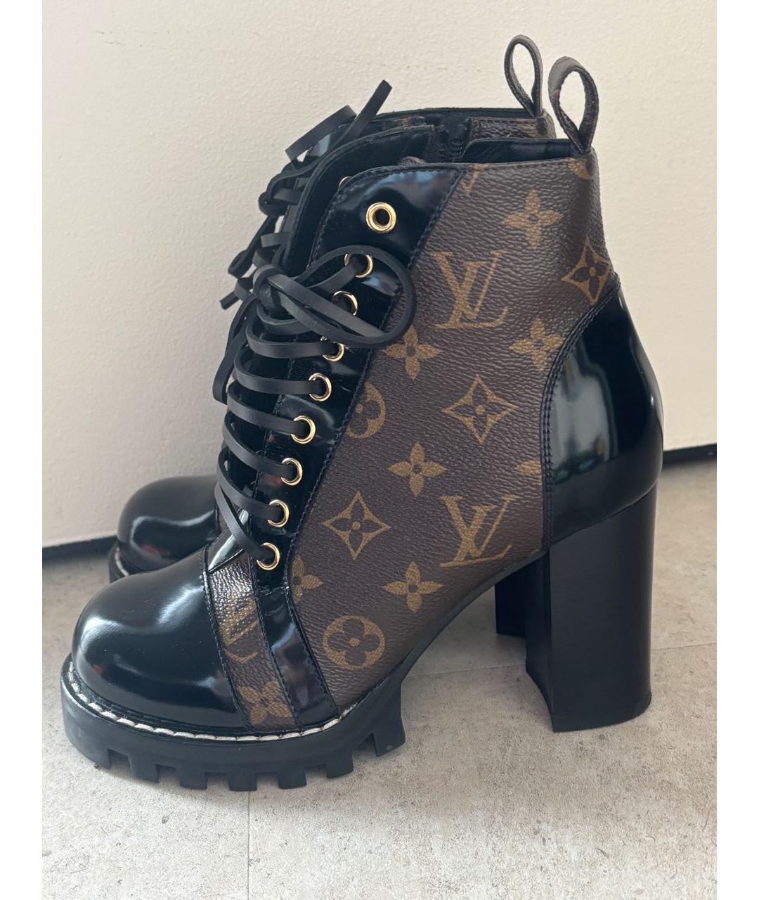 LOUIS VUITTON Коричневые кожаные ботильоны, фото 2