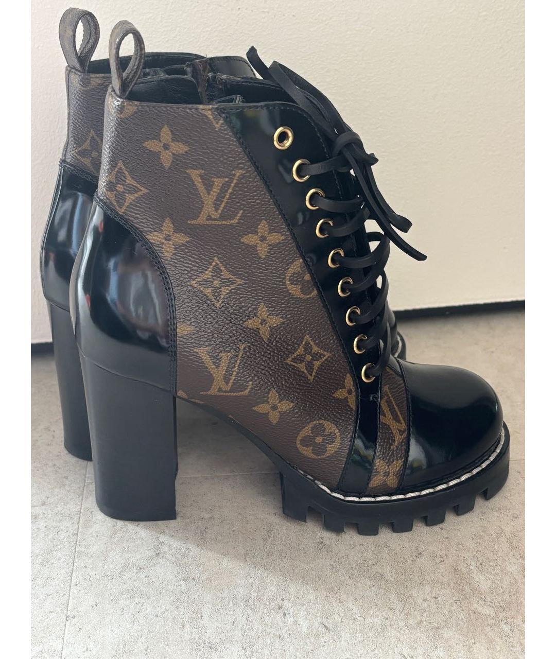 LOUIS VUITTON Коричневые кожаные ботильоны, фото 9