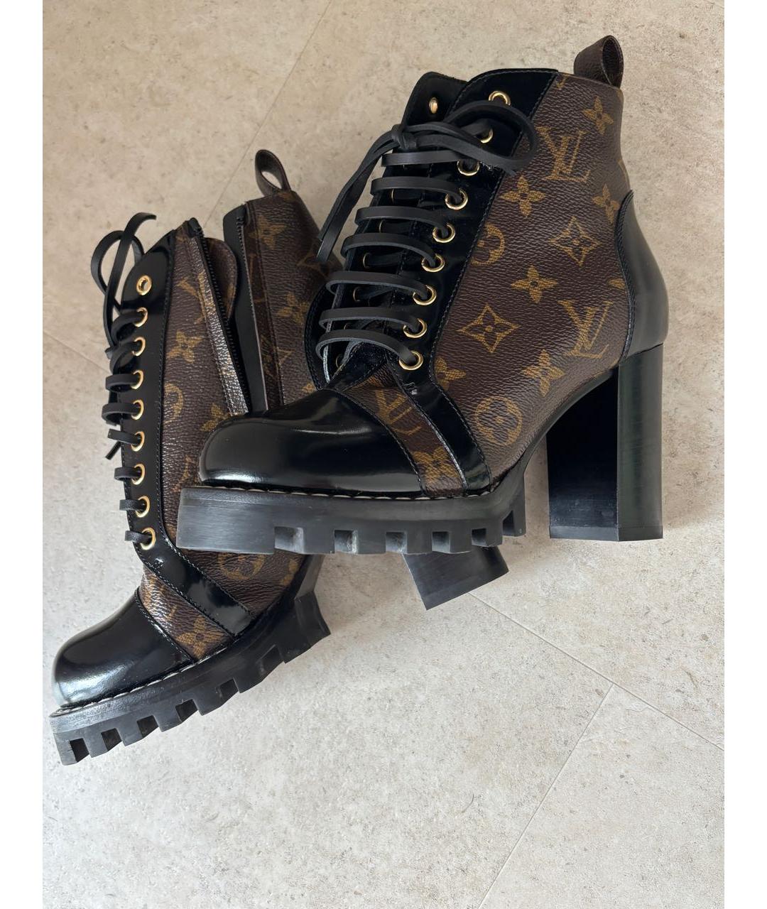 LOUIS VUITTON Коричневые кожаные ботильоны, фото 6