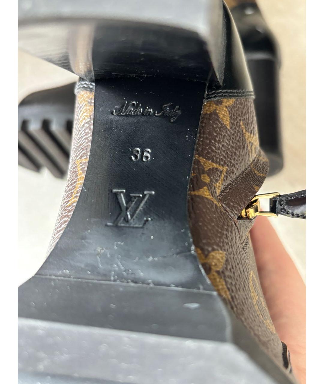 LOUIS VUITTON Коричневые кожаные ботильоны, фото 7