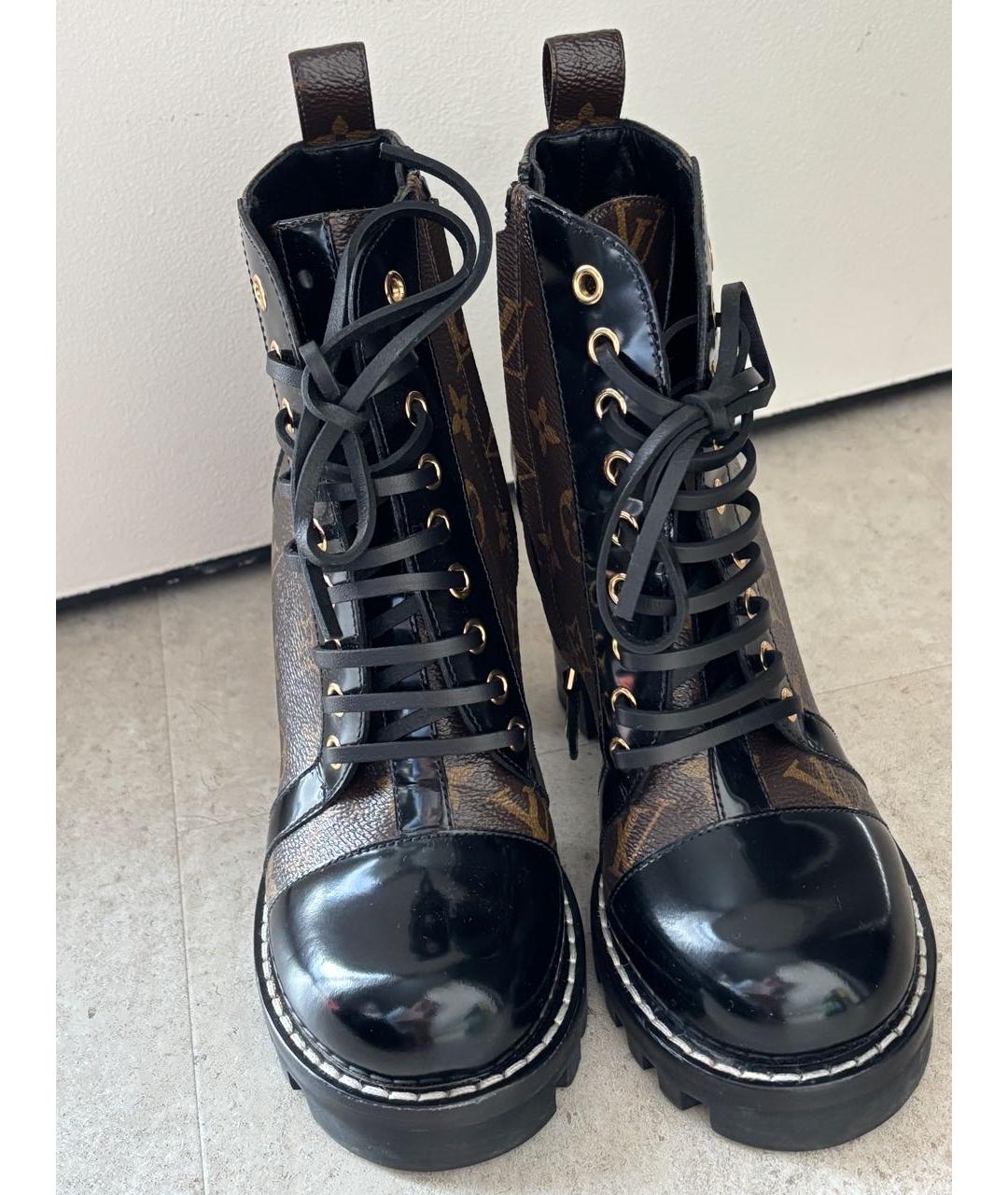 LOUIS VUITTON Коричневые кожаные ботильоны, фото 4