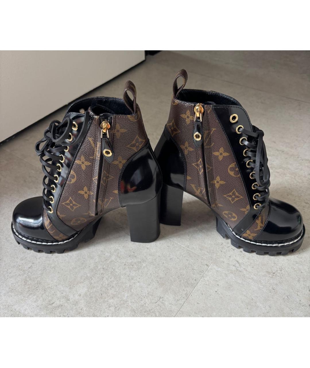 LOUIS VUITTON Коричневые кожаные ботильоны, фото 3