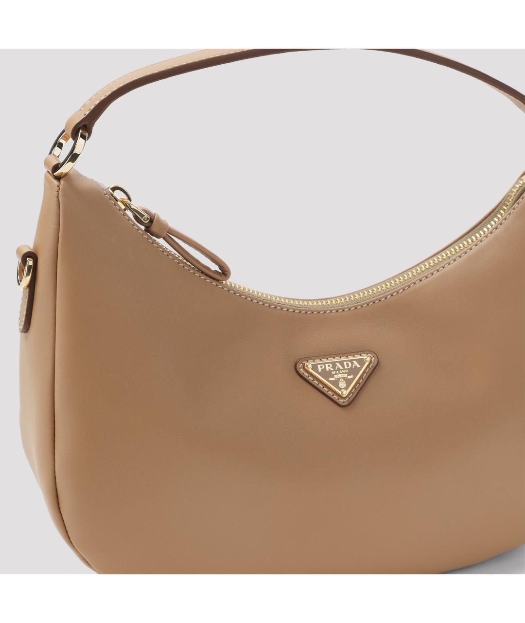 PRADA Бежевая кожаная сумка через плечо, фото 4