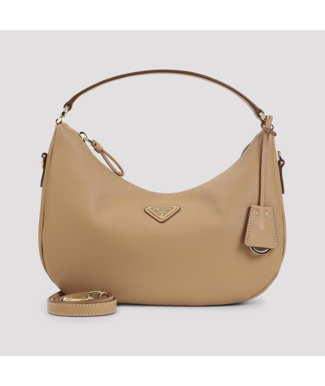 PRADA Бежевая кожаная сумка через плечо, фото 2
