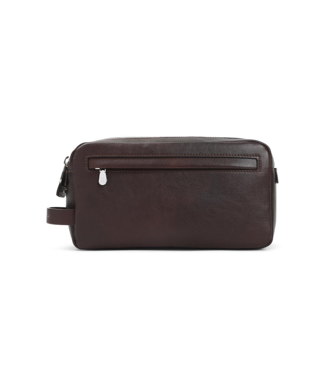 BRUNELLO CUCINELLI Коричневая кожаная барсетка, фото 1