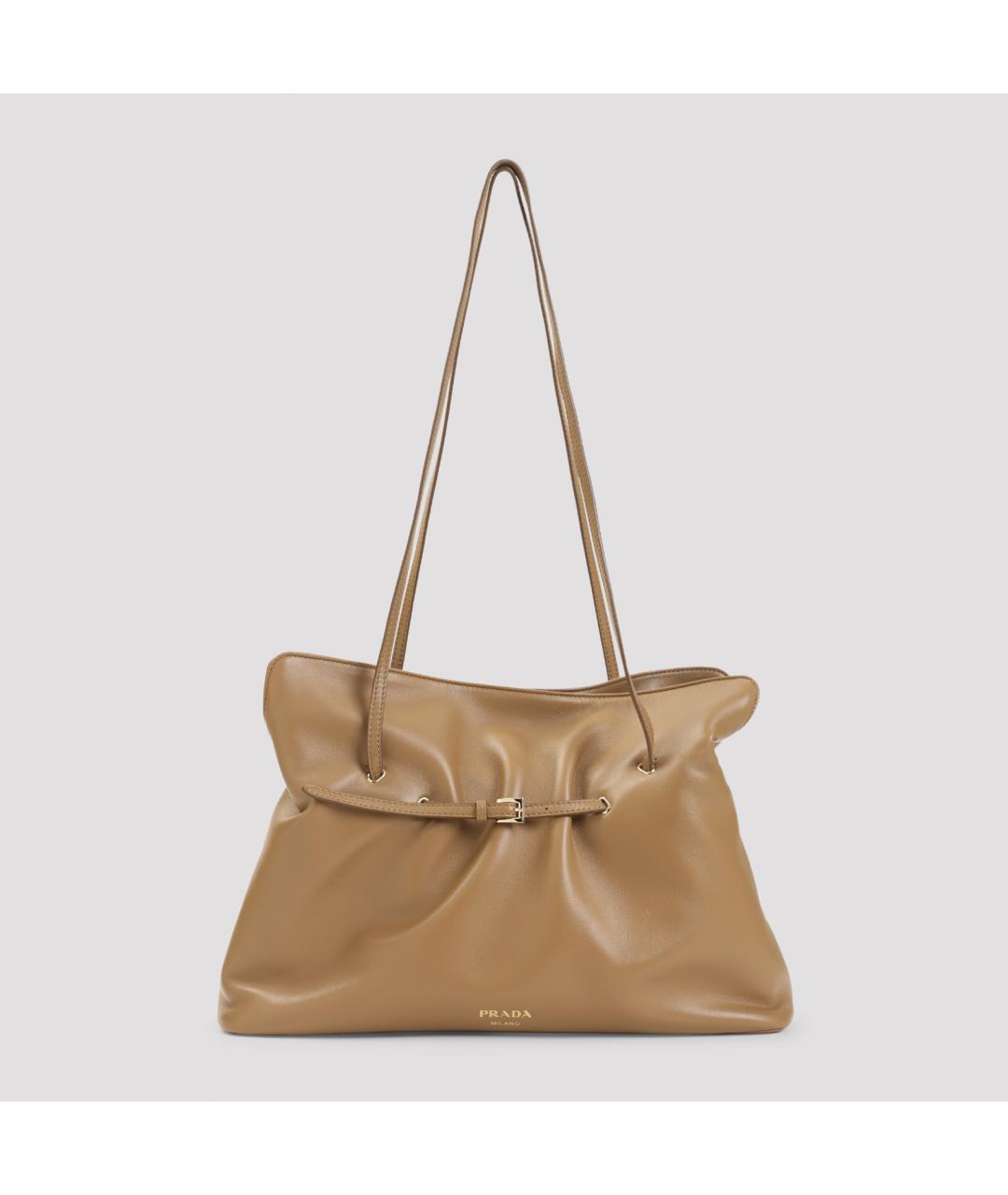 PRADA Бежевая кожаная сумка тоут, фото 3